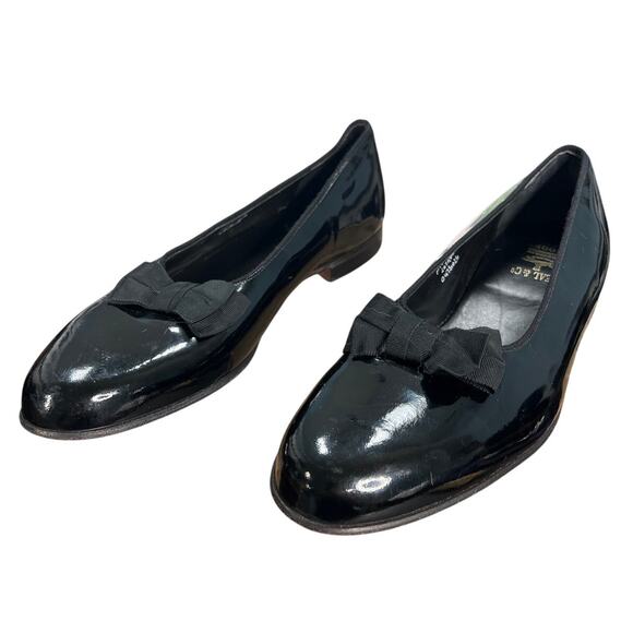Pearl & Co By Brooks Brothers Black Patent Leather Bow Dress Pumps Size 10.5 D main image 8
